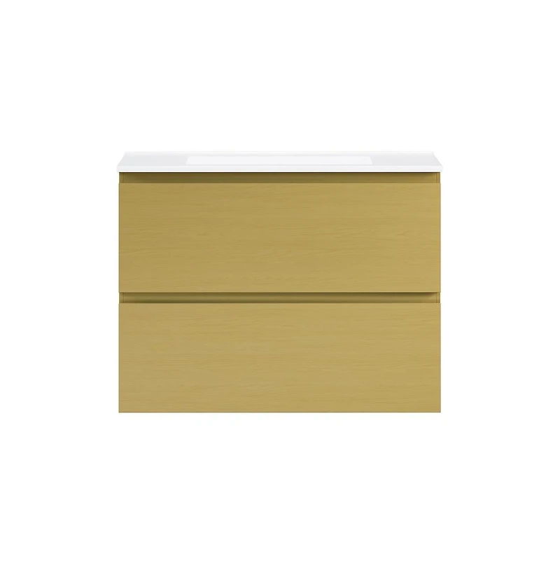 Swiss Madison Liberte 30" Wall-Mounted Bathroom Vanity in Natural Oak with Sink Top