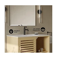 Swiss Madison Delice 36" Freestanding Bathroom Vanity in Natural Oak with Sink Top