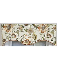 Rlf Home 100% Cotton Zanzibar Cornice With Poly/Cotton lining Rod Pocket Valance 50" x 17" Orange