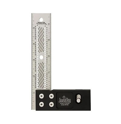 JessEm 07401 6 Inch Stainless Steel Precision Square Measuring Tool Ruler with Patented Flex Grip and Fade Resistant Markings - Imperial