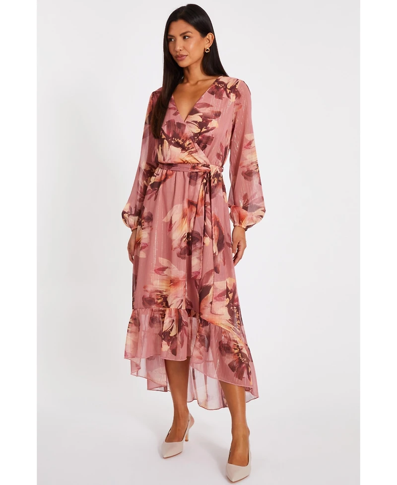 Quiz Women's Balloon Sleeve Chiffon Tiered Maxi Dress