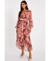 Quiz Women's Balloon Sleeve Chiffon Tiered Maxi Dress