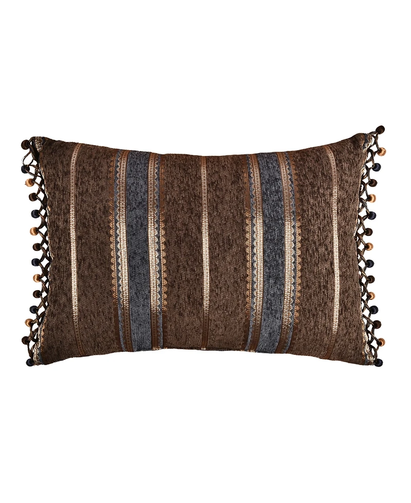 J Queen New York Sofia Chenille Damask Boudoir Decorative Pillow, 15" x 21"
