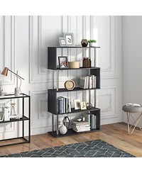 Homcom Bookshelf Bookcase Shelf Storage Wood Furniture Home Office Modern