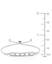 Macy's Diamond Oblong Link Bracelet (1/6 ct. t.w.) in Sterling Silver