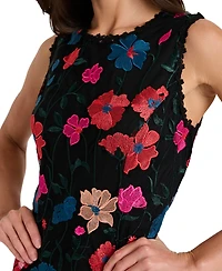 Tahari Asl Women's Sleeveless Embroidered Short Mermaid Dress