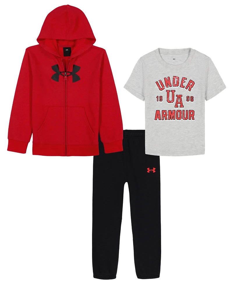 Under Armour Boys 2T-7 3-Piece Short-Sleeve T-Shirt, Hoodie and Joggers Set