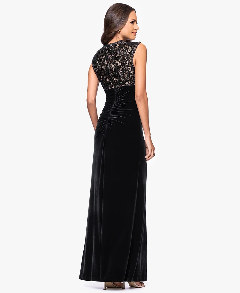 Betsy & Adam Women's Sleeveless Velvet Dress