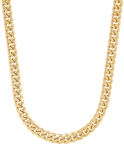 Italian Gold Men's Cuban Chain Necklace in 14K Yellow Gold