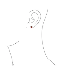 Bling Jewelry Set of 2 Small Summer Fruit Red Strawberry Cherry Stud Earrings Sterling Silver