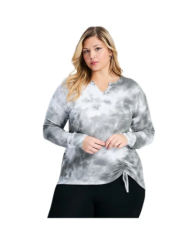 Avenue Women's Plus Skylar Tie Dye Hacci Top