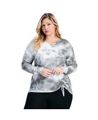 Avenue Women's Plus Skylar Tie Dye Hacci Top