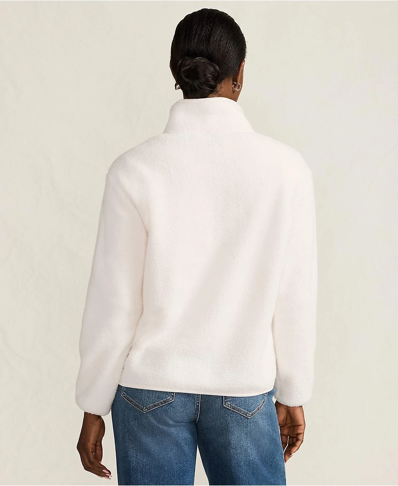 Lands' End Women's Half Zip Cozy High Pile Fleece Pullover