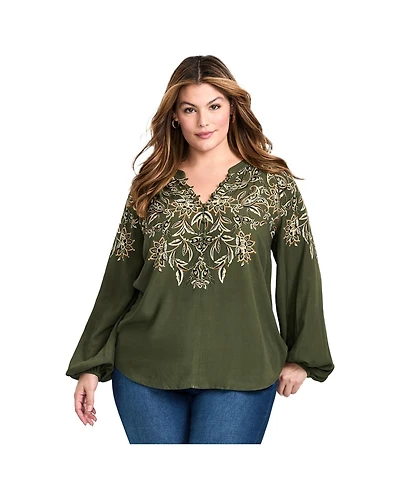 Avenue Women's Plus Temptation V-Neck Shirt