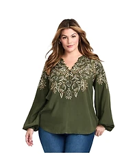 Avenue Women's Plus Temptation V-Neck Shirt