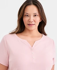Style & Co Plus Short-Sleeve Henley Top