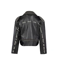 Pcfg Women's Leather Jacket Stud Rocks Details