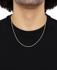 Macy's Hollow Glitter Rope Chain Necklace in 14K White Gold