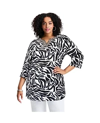 Avenue Women's Plus Beaded Embellishment Tunic