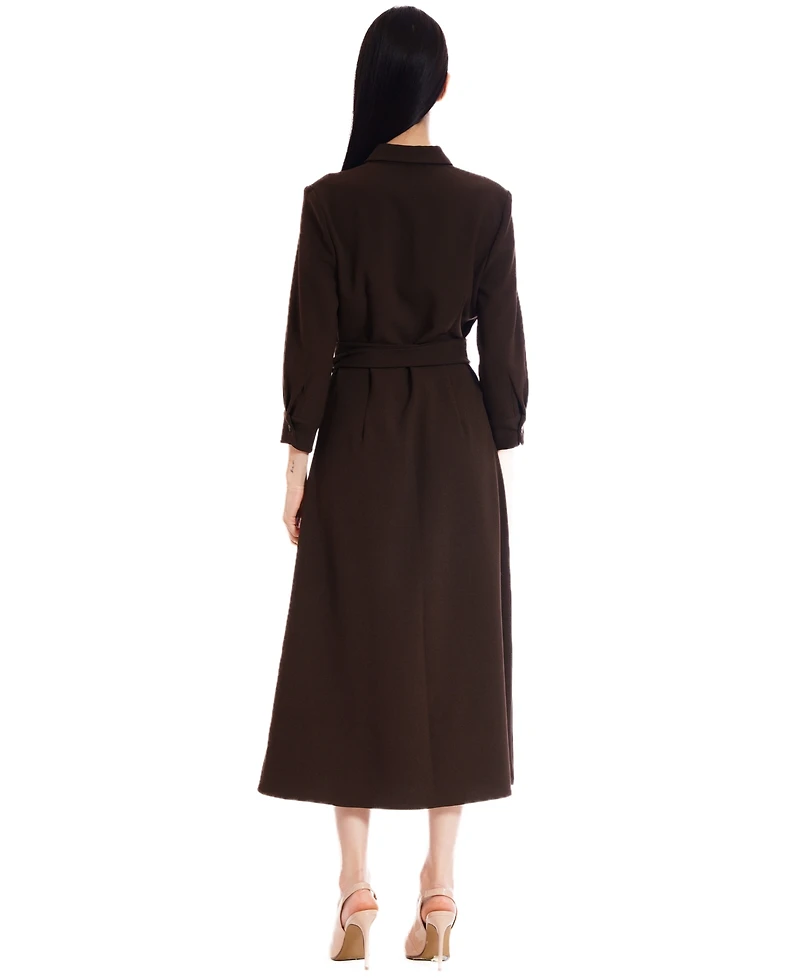 julia jordan Women's Long-Sleeve Belted Shirtdress