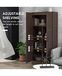 Homcom Storage Cabinet w/ Storage Shelves, Pantry Cupboard Cabinet