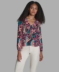 Bcbg Women's Ruffle Long-Sleeve Top