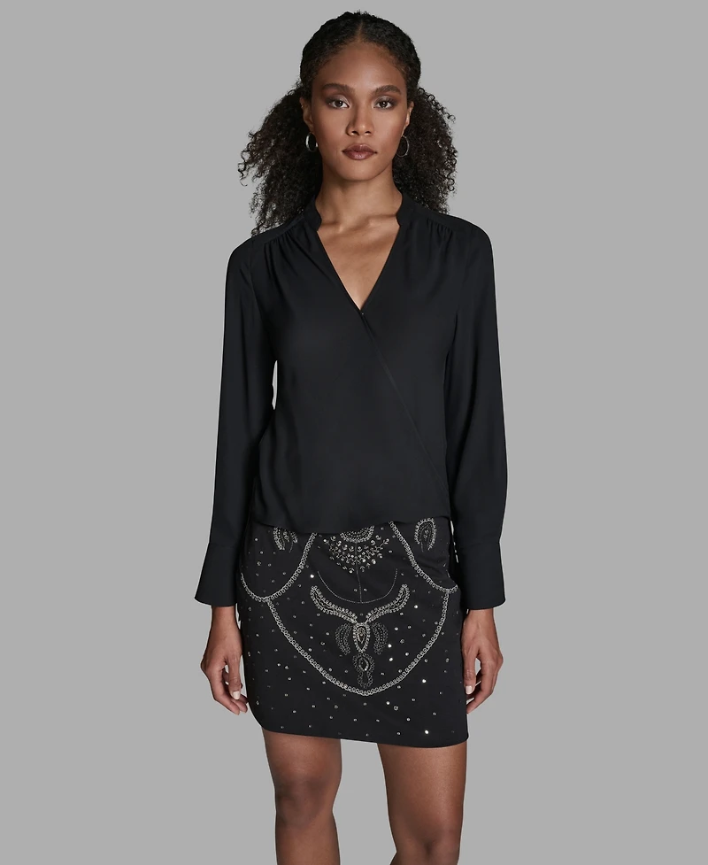 Bcbg Women's Long-Sleeve Hi-Low Top