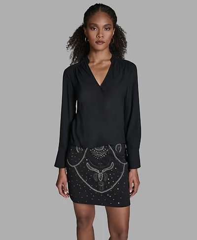 Bcbg Women's Long-Sleeve Hi-Low Top