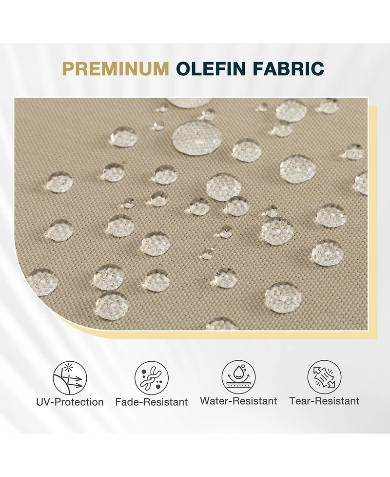 Aoodor Patio Bench Cushion Outdoor Olefin Fabric Slipcover Sponge Foam 46.5” x 17.7” x 3