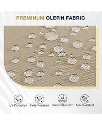 Aoodor Patio Bench Cushion Outdoor Olefin Fabric Slipcover Sponge Foam 46.5” x 17.7” x 3