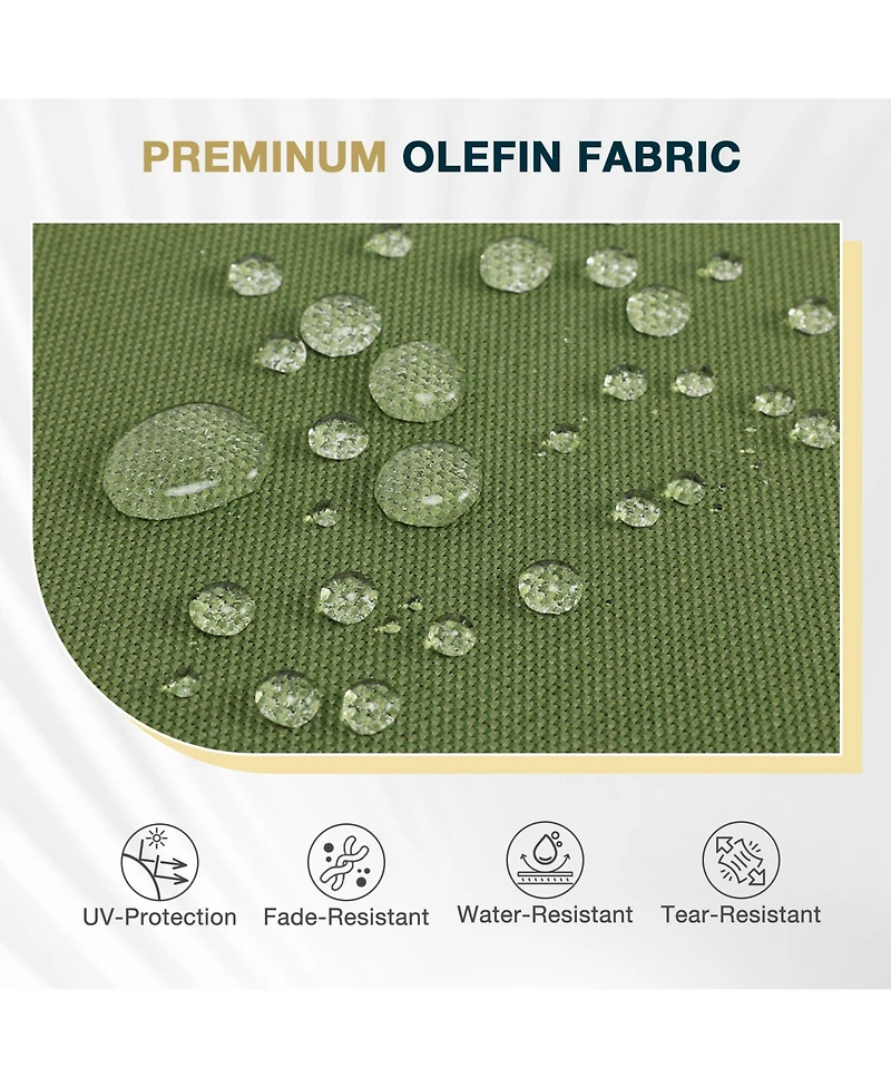 Aoodor Patio Bench Cushion Outdoor Olefin Fabric Slipcover Sponge Foam 46.5” x 17.7” x 3” - Green