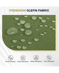 Aoodor Patio Bench Cushion Outdoor Olefin Fabric Slipcover Sponge Foam 46.5” x 17.7” x 3” - Green
