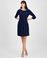 Tahari Women's Tie-Waist 3/4-Sleeve Sheath Dress