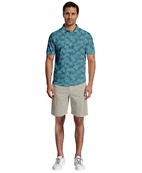Pga Tour Men's All-Over Geometric Palm Print Short-Sleeve Golf Polo Shirt