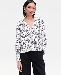 I.n.c. International Concepts Women's Printed Surplice High-Low Blouse, Macy's Exclusive