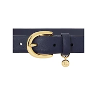 Lauren Ralph Women's Charm Crosshatch Leather Belt