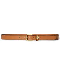 Lauren Ralph Women's Logo-Keeper Leather Skinny Belt
