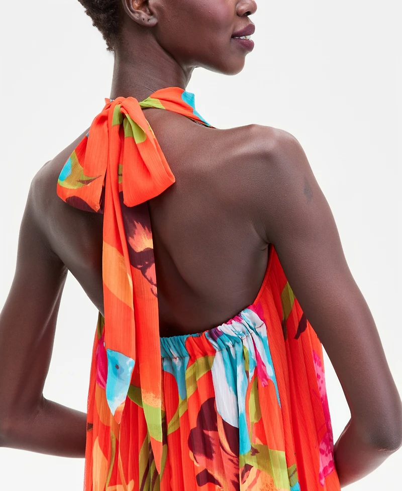 I.n.c. International Concepts Women's Floral-Print Pleated Halter Maxi Dress, Macy's Exclusive