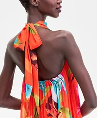 I.n.c. International Concepts Women's Floral-Print Pleated Halter Maxi Dress, Macy's Exclusive
