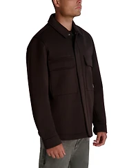 Karl Lagerfeld Paris Men's Twill Collared Shirt Jacket