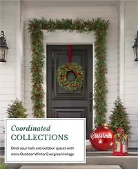 Balsam Hill 34" Outdoor Winter Evergreen Christmas Wreath
