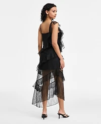 Bar Iii Women's V-Neck Ruffled Sleeveless Midi Dress, Macy's Exclusive