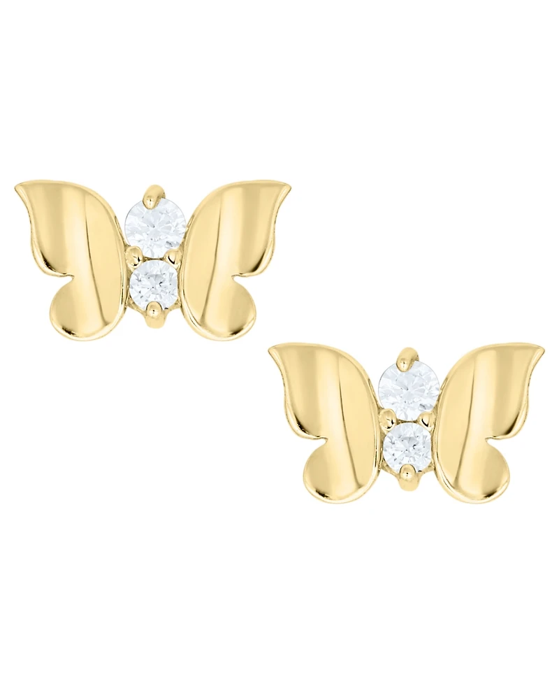 Macy's Cubic Zirconia Butterfly Earrings in 14K Gold