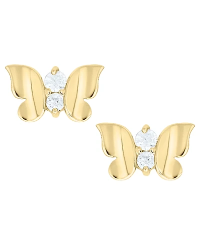 Macy's Cubic Zirconia Butterfly Earrings in 14K Gold
