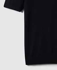 Reiss Men's Merino Wool Open Collar Polo Shirt