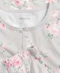 Charter Club Women's Cotton Printed Button-Front Pajama Set, Exclusively at Macy's