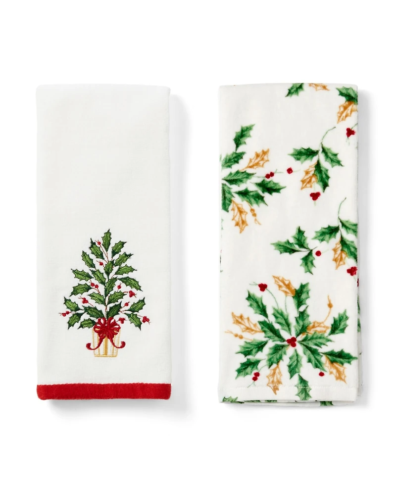 Lenox Holiday Tree Cotton Kitchen Towels, Set of 2