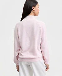 Madden Girl Juniors' Ribbed Knit Quarter-Zip Sweatshirt