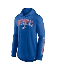 Fanatics Men's Royal New England Patriots Front Runner Long Sleeve Hooded T-Shirt