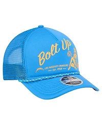 New Era Men's Powder Blue Los Angeles Chargers Gas Station 9FORTY A-Frame M-Crown Adjustable Trucker Hat